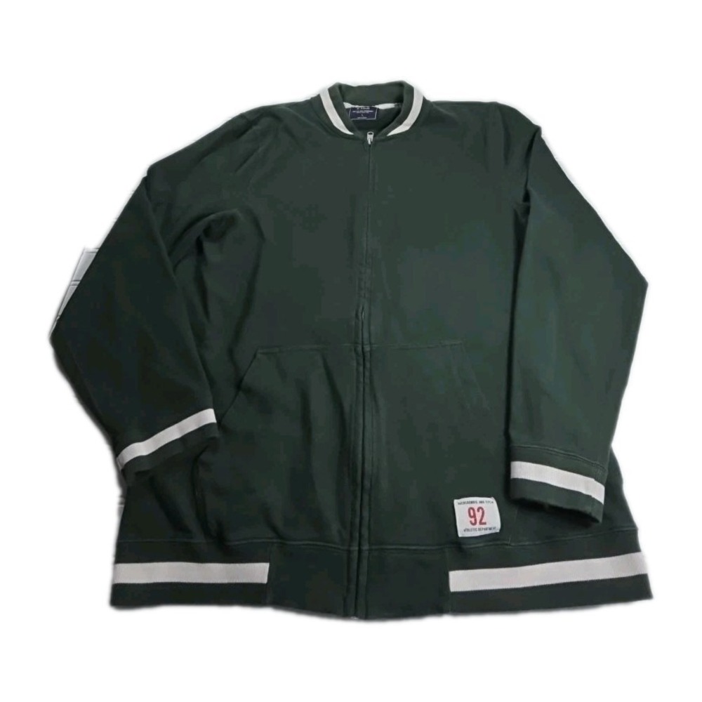 Vintage Abercrombie & Fitch Jacket Men L GREEN Muscle Track Full Zip Y2K - Picture 1 of 9